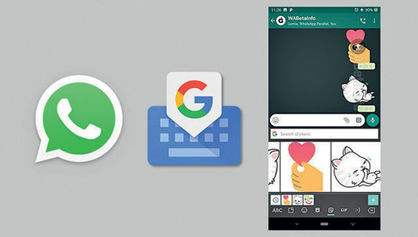 تبادل استیکر در واتس‌آپ و اپلیکیشن کی‌بورد گوگل