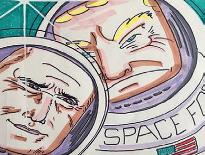 جیم کری «نیروی فضایی» را با نقاشی کوبید