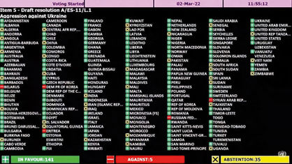 رای ممتنع ایران به قطعنامه مجمع عمومی سازمان ملل 
درباره محکومیت حمله روسیه به اوکراین