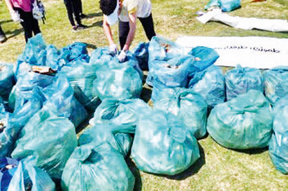 جمع‌آوری۱۷۵ تن پلاستیک از حاشیه رودخانه جاجرود