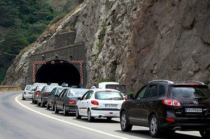 ترافیک سنگین در جاده چالوس