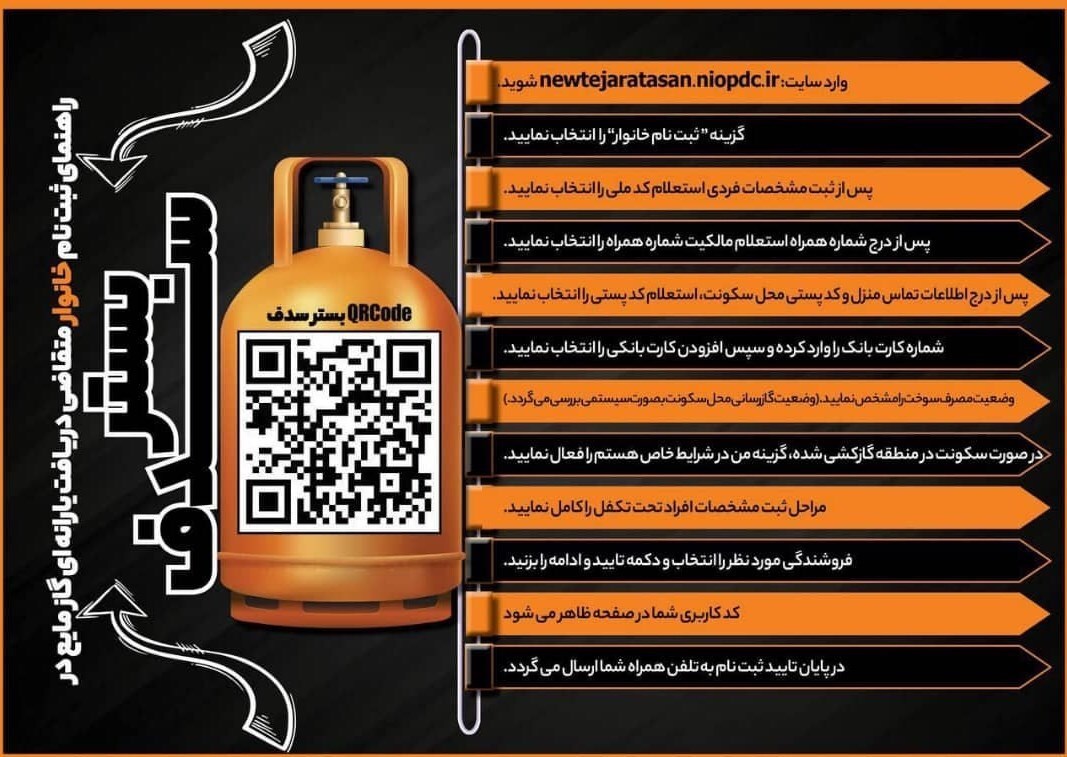برای دریافت گاز مایع یارانه‌ای از طریق ثبت‌نام در سامانه سدف چه کنیم؟+ اینفوگرافی
