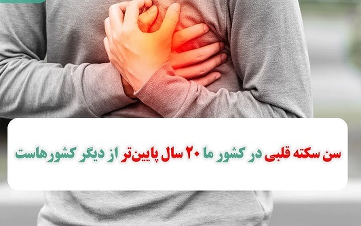 سن سکته قلبی در کشور ما ٢٠ سال پایینتر از دیگر کشورها