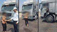 توقیف کامیون ۱۰ چرخ با راننده ۱۷ ساله!