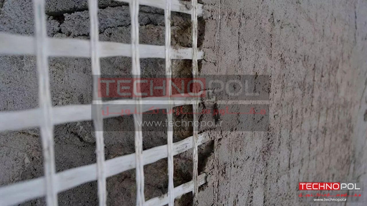 مهار دیوار به روش وال مش با توری فایبرگلاس و پلاستر سیمانی