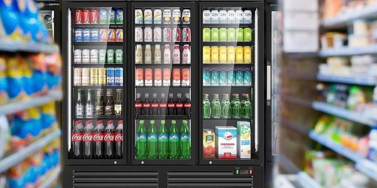 ابعاد یخچال سه درب فروشگاهی مغازه