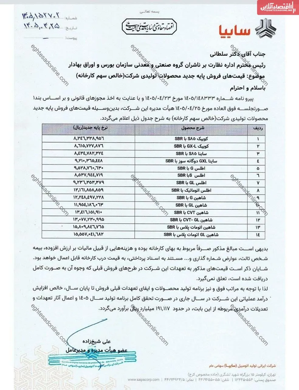 قیمت جدید کارخانه محصولات سایپا تیر ۱۴۰۵ اعلام شد / ۱۴ خودرو گران شد