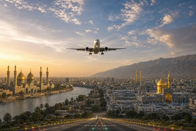 فاصله مشهد تا بغداد هوایی چقدر است؟ اطلاعات پرواز مشهد بغداد